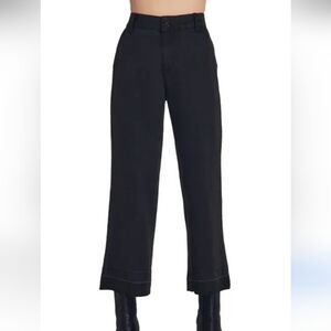 Bella Dahl Wide Leg Cropped Blk Denim Jeans Sz 32